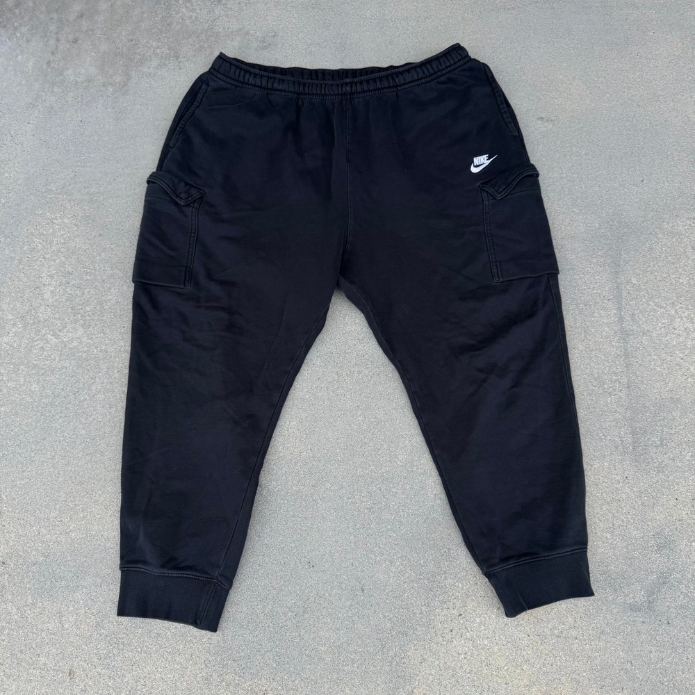Nike Men Sportswear Club Fleece Cargo Sweatpants Black Size XXL